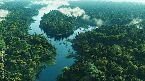 Exploring the Lush Beauty of a Pristine Jungle River Landscape