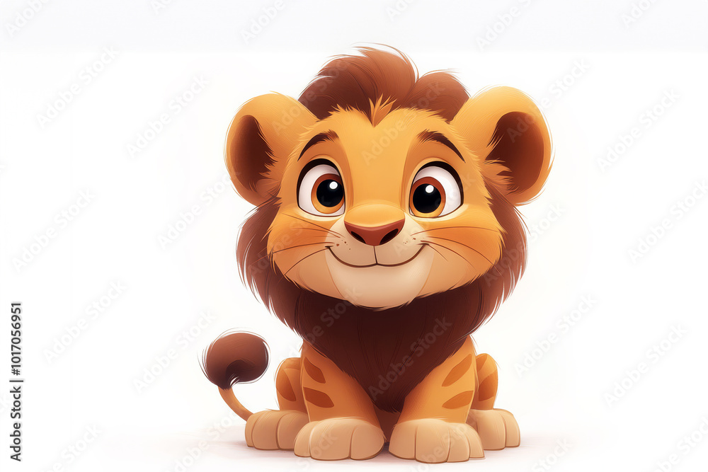 Fototapeta premium Playful Lion Cartoon for Jungle-Themed Creations