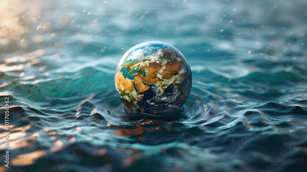 A Stunning Visual of Earth Floating in Water, Symbolizing Our Planet's Fragility A Stunning Visual of Earth Floating in Water, Symbolizing Our Planet's Fragility