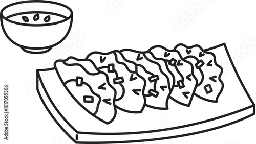 gyoza japanese food clipart