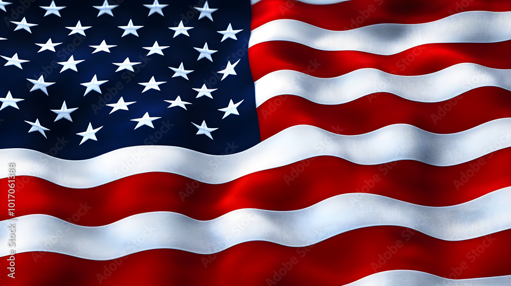 Fototapeta premium Patriotic American Flag of the United States, banner or poster. USA.