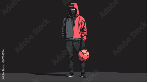 Vector illustration Football fan. Ultras. Revolution. Riot. Protest.