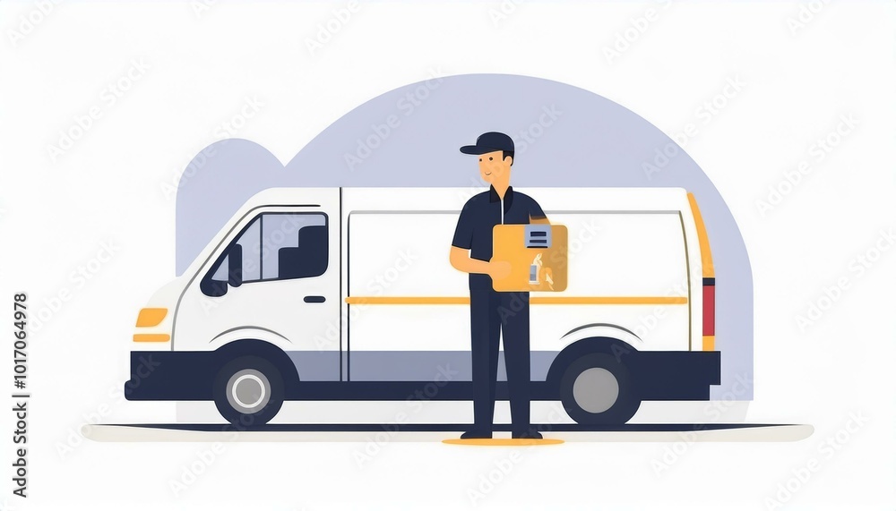 Delivery driver with package Delivery driver with package