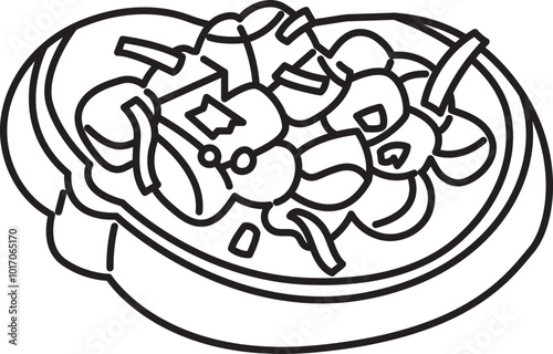 brushetta italian food outline clipart