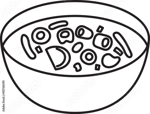 minestrone soup italian food outline clipart