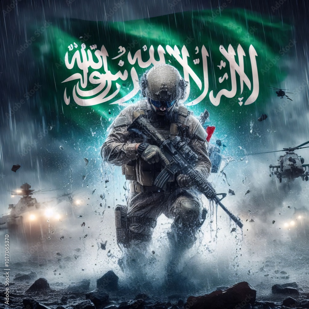 Fototapeta premium Heroic soldiers symbolizing war and peace