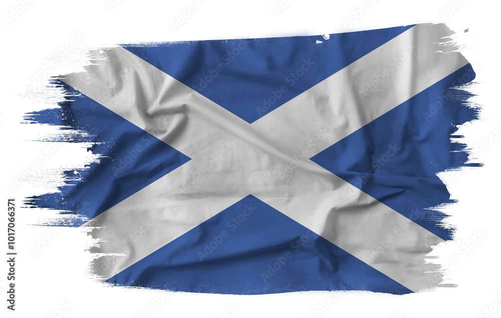 Flag of Scotland with fabric texture
