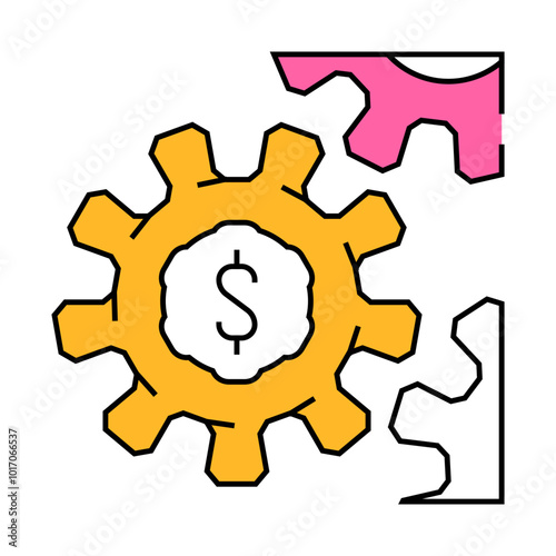 gears esg line icon vector. gears esg sign. isolated symbol illustration