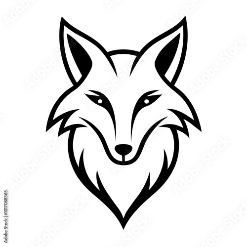 fox head silhouette vector illustration on a white background