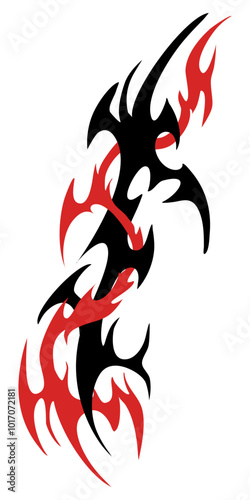 red dragon tattoo neo tribal vector