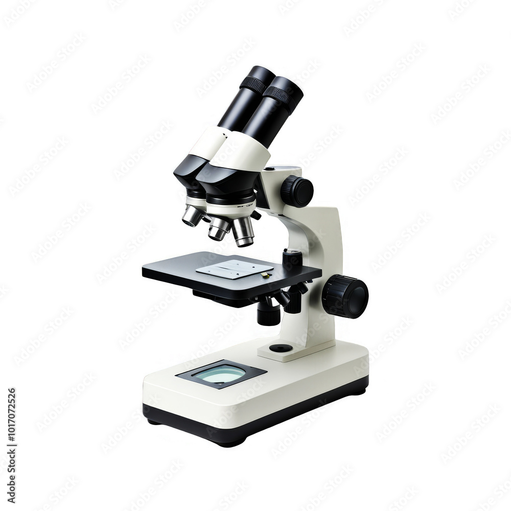 White and Black Microscope for Scientific Illustration White and Black Microscope for Scientific Illustration