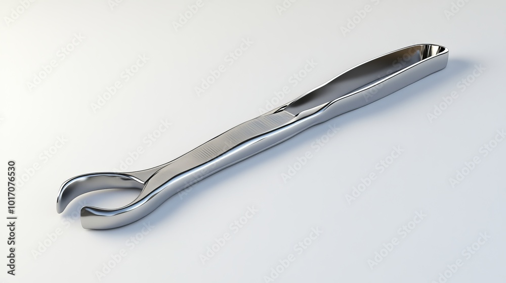 A picture of a medical tool called Kelly forceps. The forceps have a curved end and are shown against a plain white background. A picture of a medical tool called Kelly forceps. The forceps have a curved end and are shown against a plain white background.