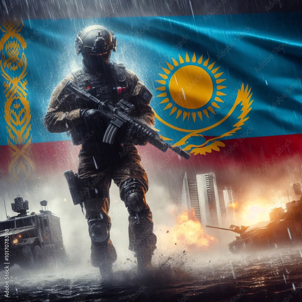 Fototapeta premium Heroic soldiers symbolizing war and peace