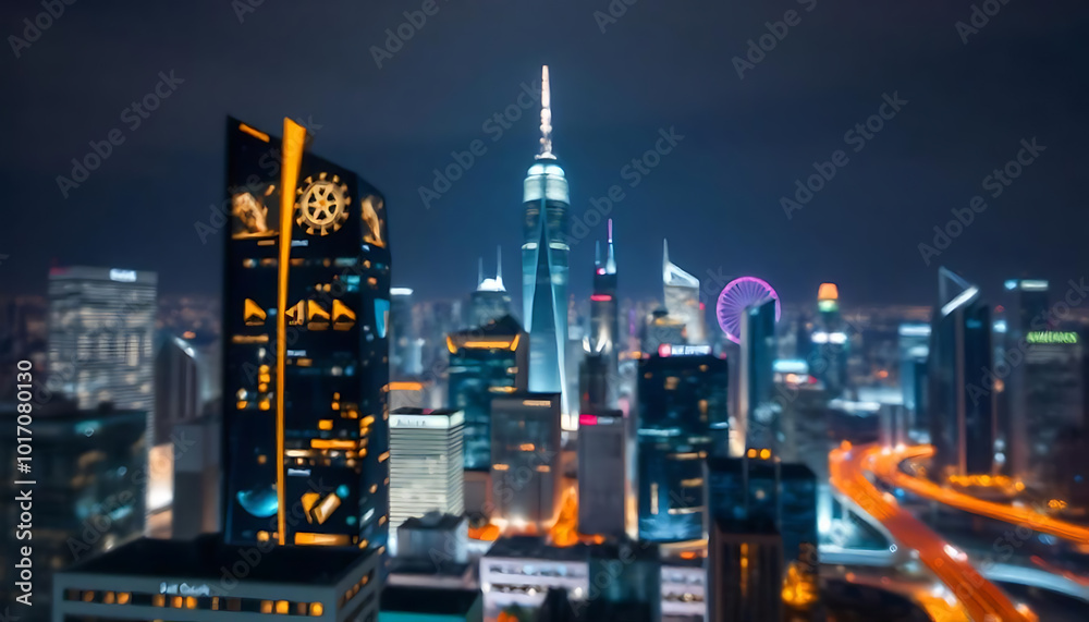 country skyline at night country skyline at night