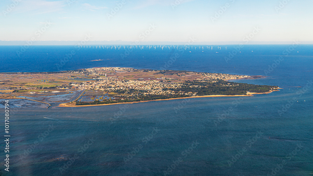 noirmoutier island in french atlantic ocean aerial view noirmoutier island in french atlantic ocean aerial view