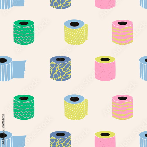 vector toilet paper, flatt art, cardboard sleeve, recycling