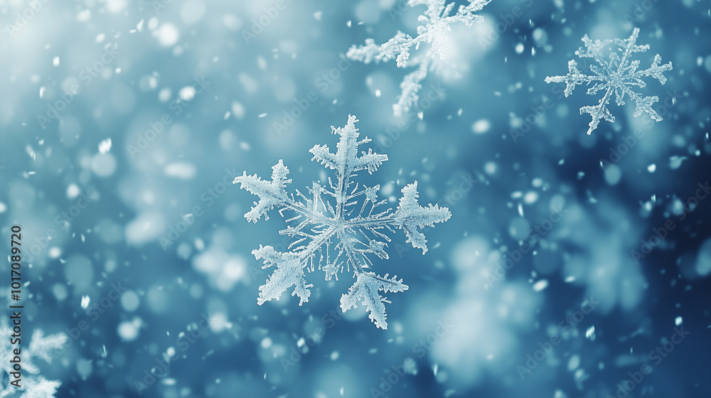 Detailed macro image of a snowflake Detailed macro image of a snowflake