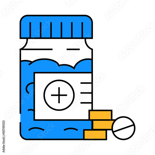 aspirin first aid line icon vector. aspirin first aid sign. isolated symbol illustration