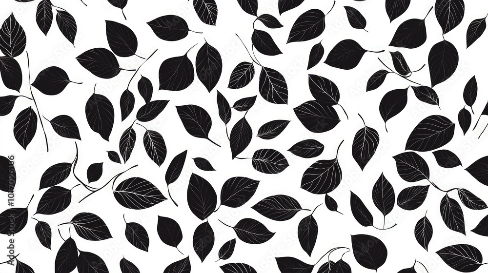 Another seamless pattern of leaf silhouettes. Another seamless pattern of leaf silhouettes.