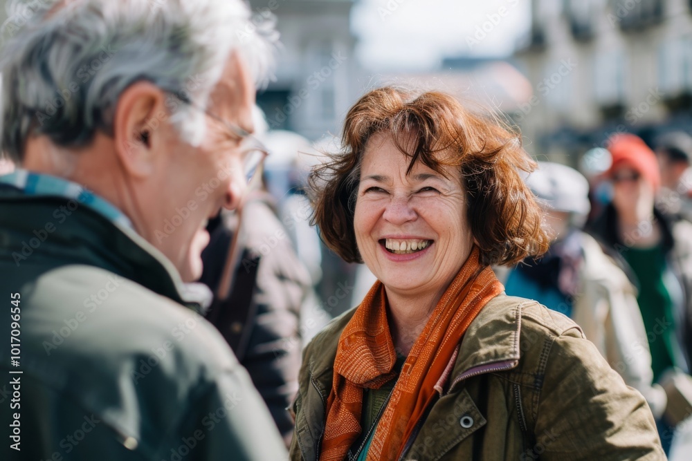 Portrait of a happy senior couple in Paris, France. Copy space Portrait of a happy senior couple in Paris, France. Copy space