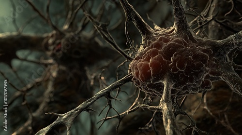 Microscopic View of a Neuron - Exploring the Complex Structure of the Brain