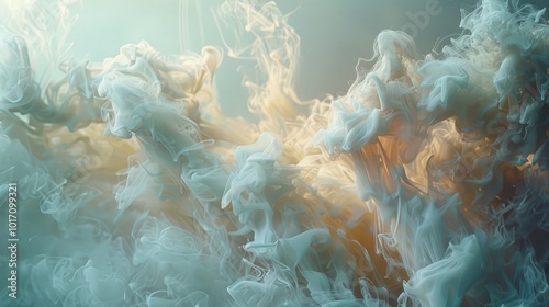 Ethereal smoke trails weaving a tapestry of ephemeral beauty photo