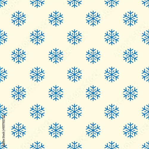 Small blue snowflakes isolated on white background. Cute monochrome seamless pattern. Vector simple flat graphic illustration. Texture.