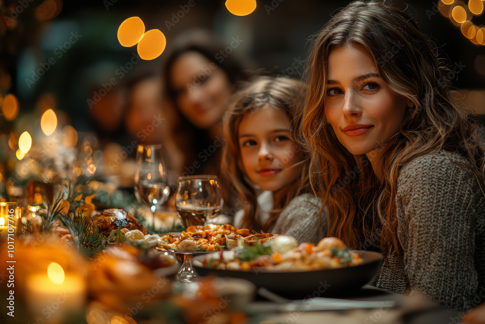 A stock image of a family sitting around the dinner table, representing unity and family life. Concept of family. A stock image of a family sitting around the dinner table, representing unity and family life. Concept of family.