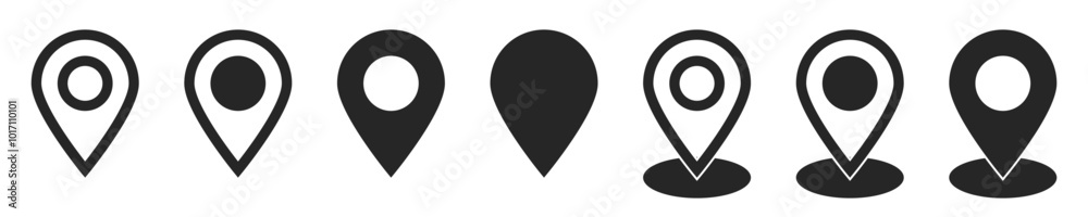 Your direction map position black and isolated for User Interface symbols. Vector icons in flat style Your direction map position black and isolated for User Interface symbols. Vector icons in flat style