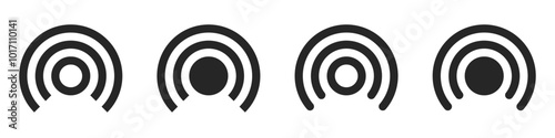 Hotspot connection indicator in Your phone for User interface illustration set. Vector icons in flat style