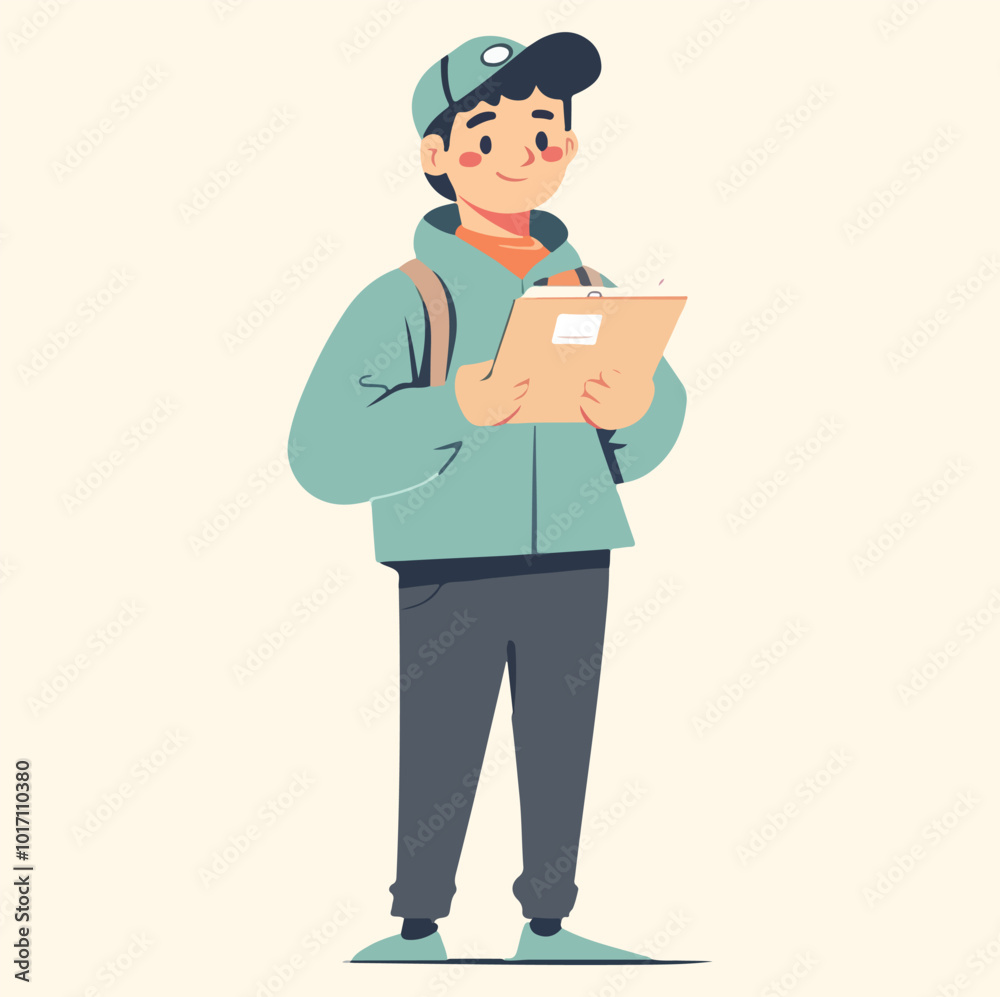 A delivery man with box delivery concept illustration A delivery man with box delivery concept illustration