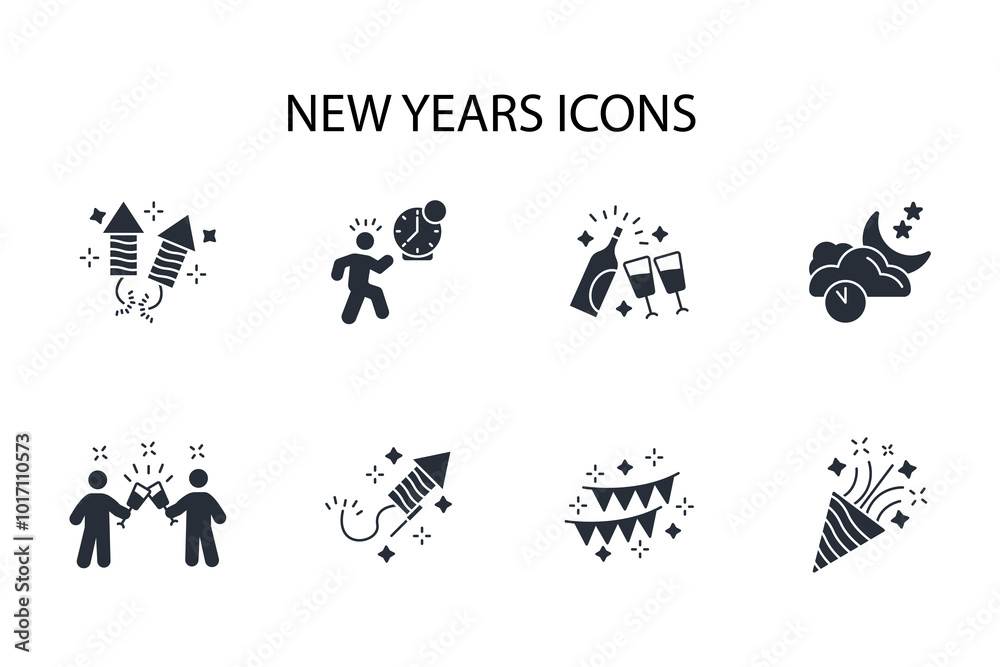 New year icon set.vector.Editable stroke.linear style sign for use web design,logo.Symbol illustration. New year icon set.vector.Editable stroke.linear style sign for use web design,logo.Symbol illustration.