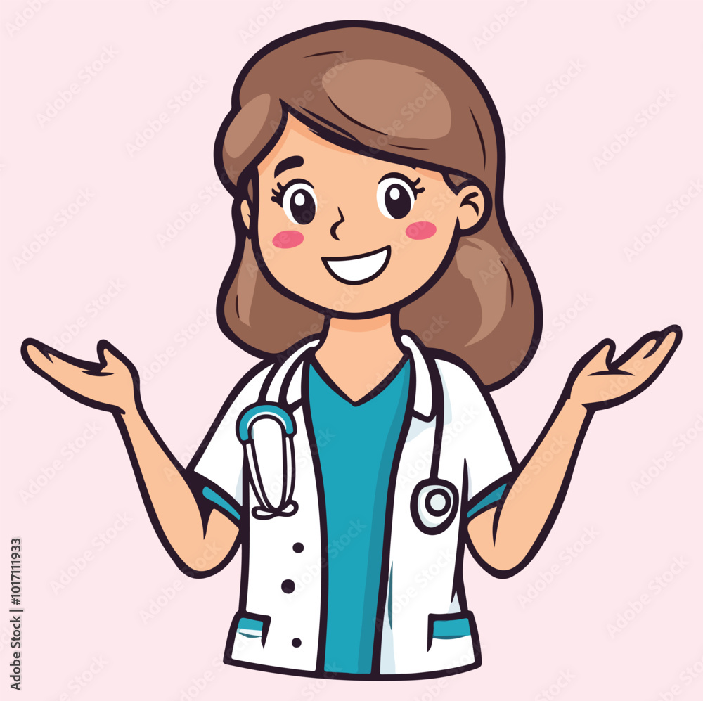 A male doctor with stethoscope illustration A male doctor with stethoscope illustration