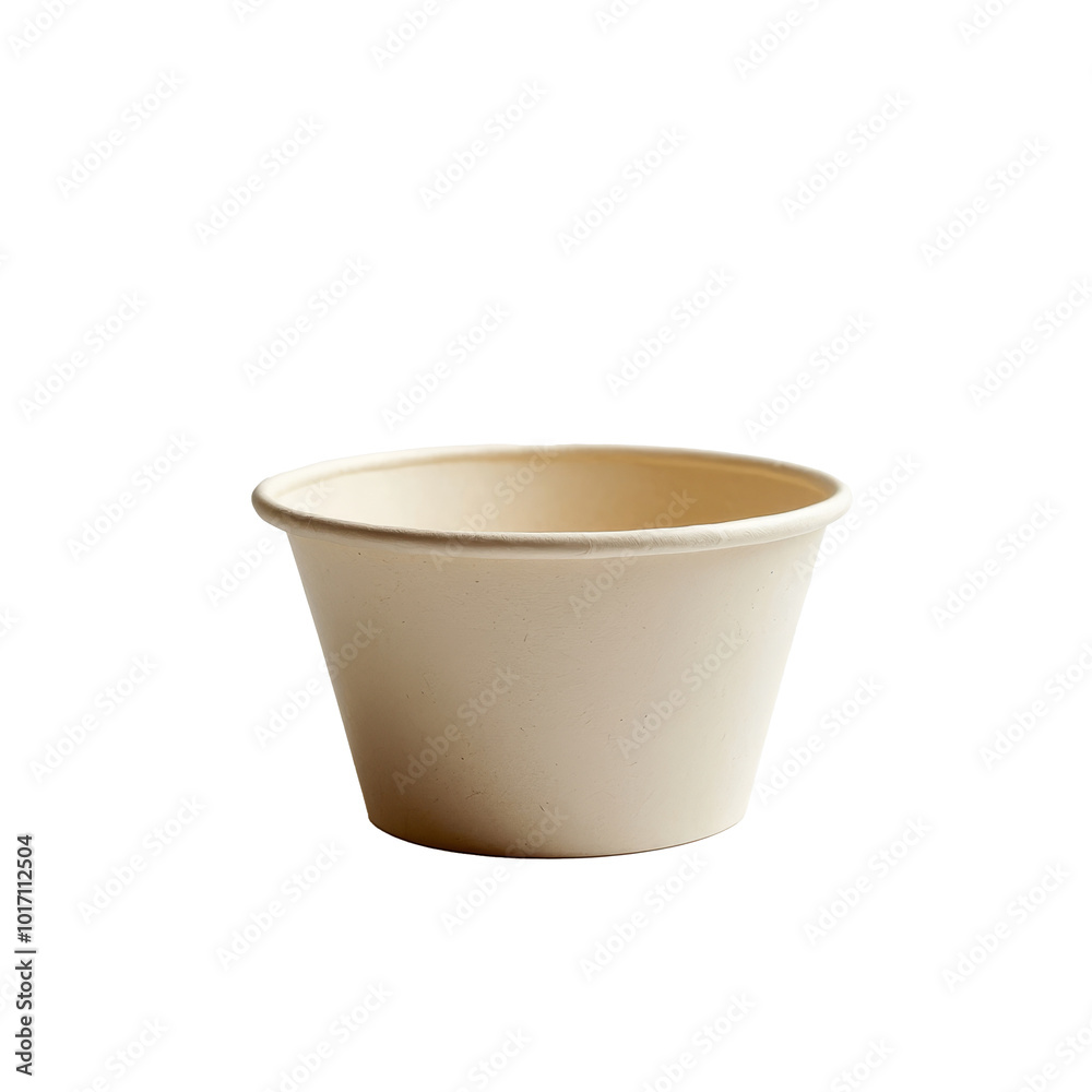 A simple paper bowl rests on a clean Png background, showcasing its natural color and design, paper bowl on Png background A simple paper bowl rests on a clean Png background, showcasing its natural color and design, paper bowl on Png background