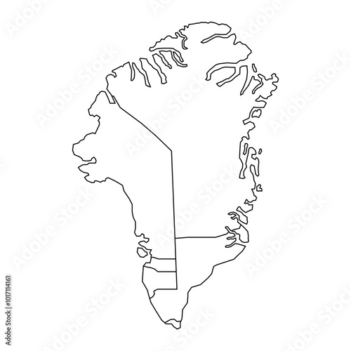 greenland map icon. outline simple icon design. Map of greenland. Vector illustration