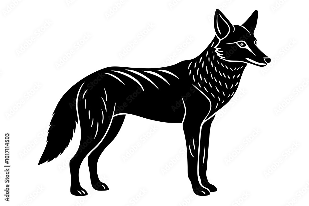 Obraz premium coyote silhouette vector illustration