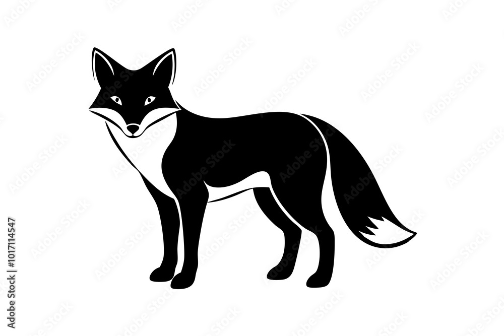 Obraz premium Red Fox silhouette vector illustration