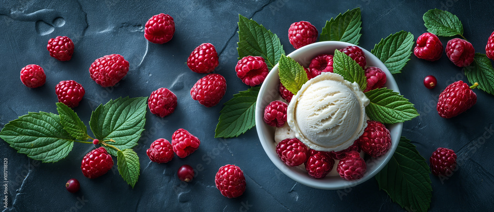 Ice cream with berries in a cup on the table. Ice cream with berries in a cup on the table.