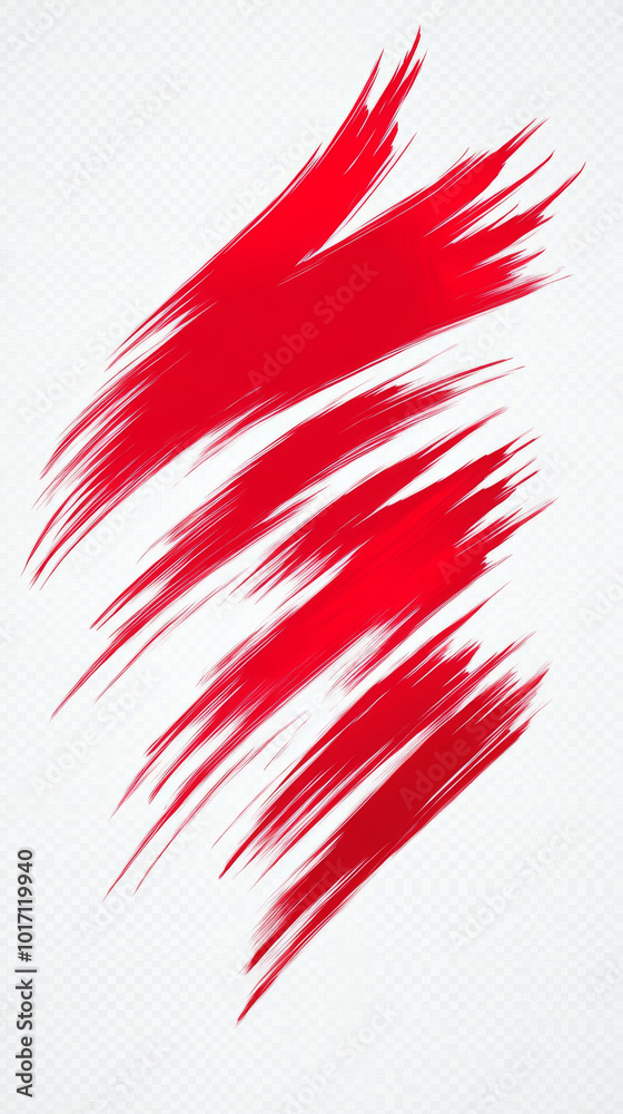 Fototapeta premium Abstract red brushstrokes on a white background.