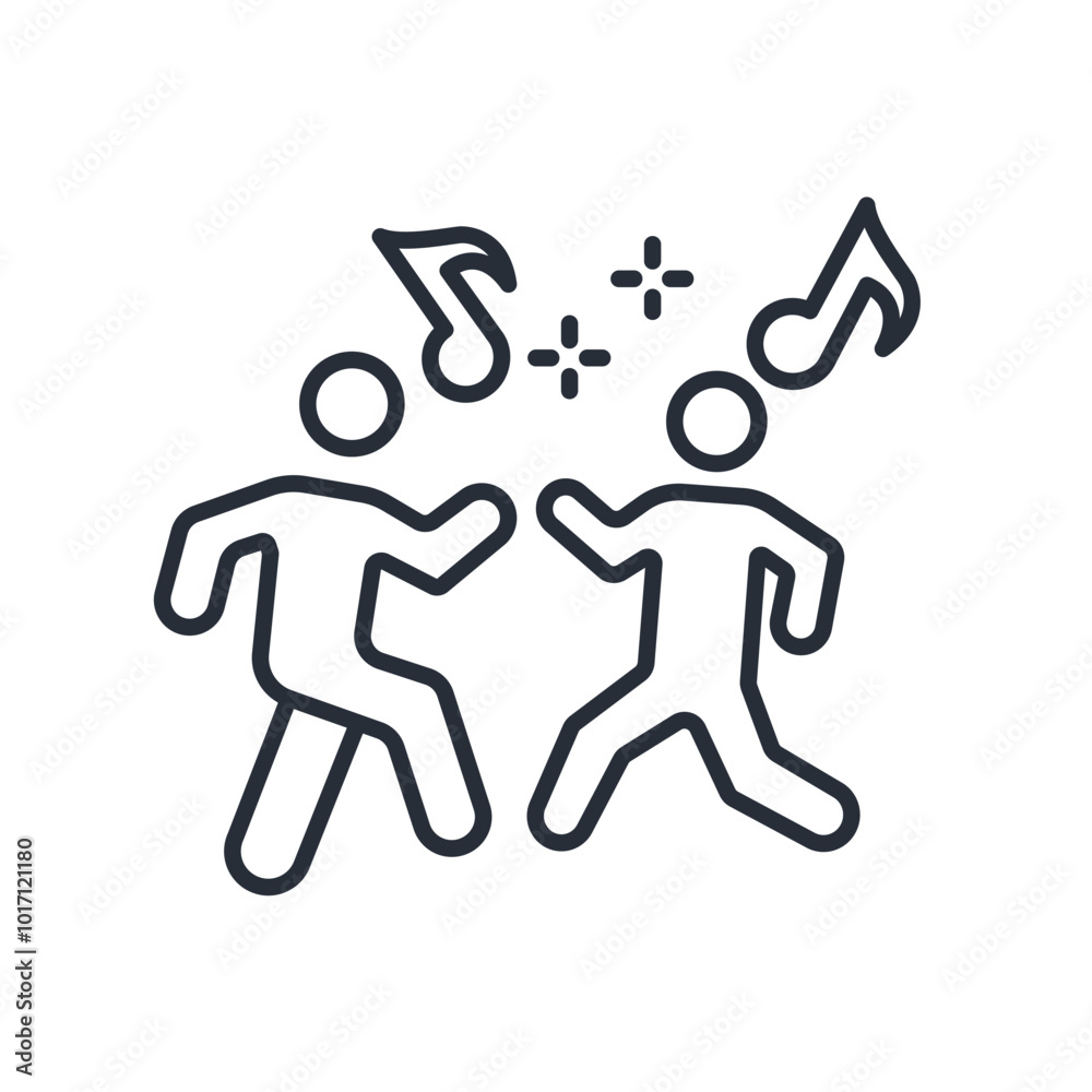 Dance icon. vector.Editable stroke.linear style sign for use web design,logo.Symbol illustration. Dance icon. vector.Editable stroke.linear style sign for use web design,logo.Symbol illustration.
