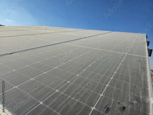 PV modules with dust on it needs to be cleaned, desert areas got sand storms during the seasons and year repeatedly which covers the module and prevent energy generation in the cells
 photo