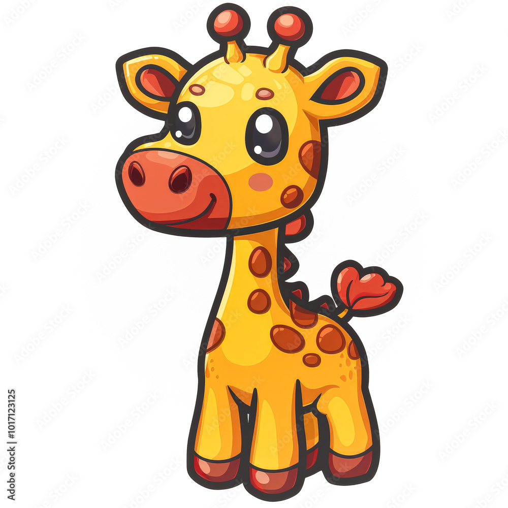 Cartoon giraffe with a big smile on its face Cartoon giraffe with a big smile on its face