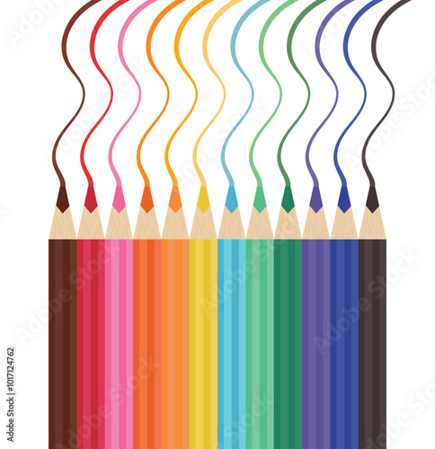 Coloring Pencils, Colorful Pencils, Pencil Vector, Color Pencil Illustration, Art Supplies, Art School Pencils, Coloring Pencils, Vector Illustration