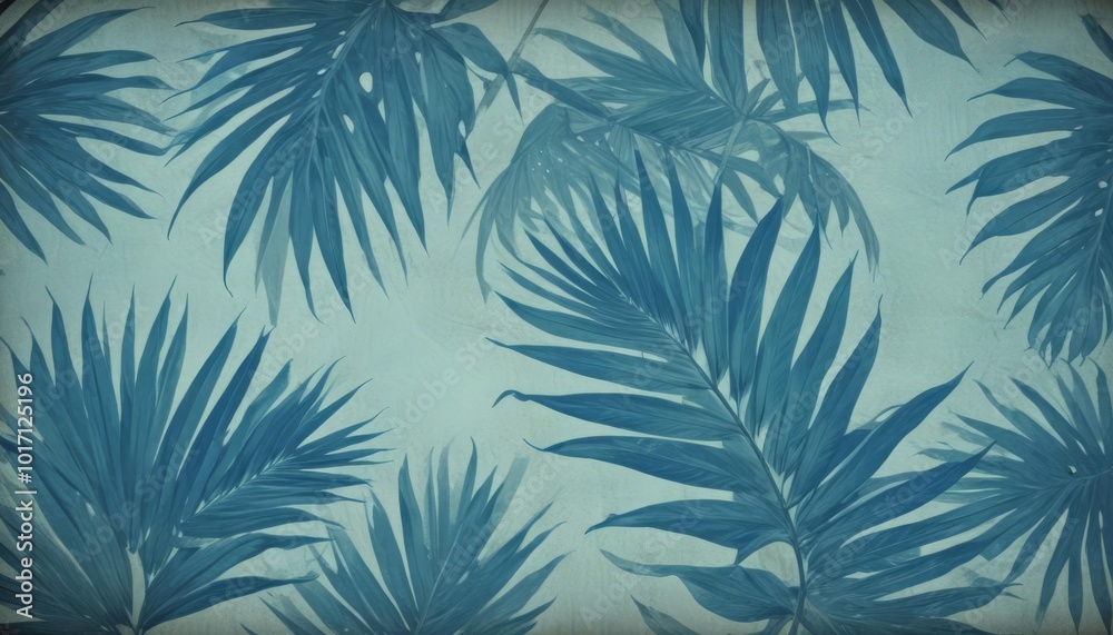 Stark Teal Fronds Background 01 Stark Teal Fronds Background 01
