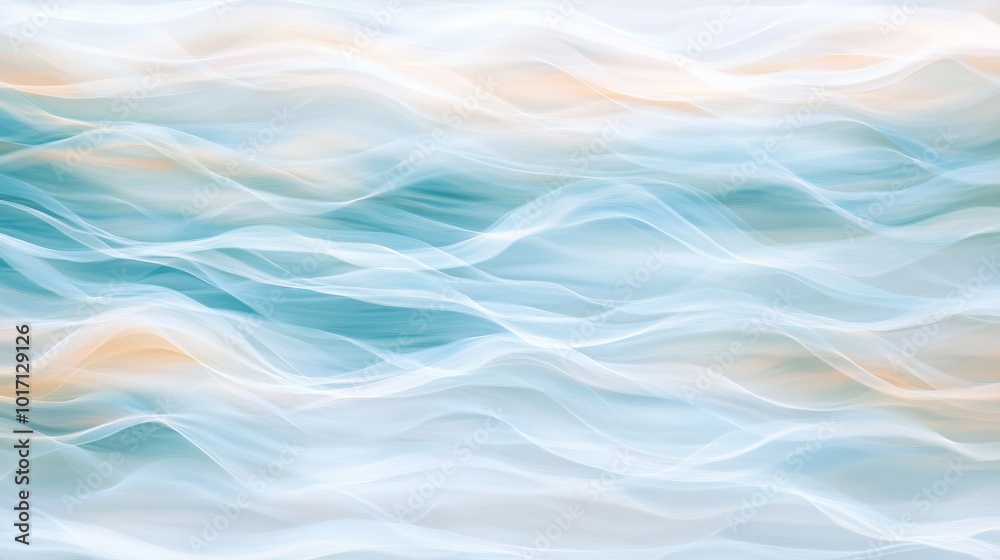 Fototapeta premium Abstract Background with Wavy Lines in Blue and White Hues