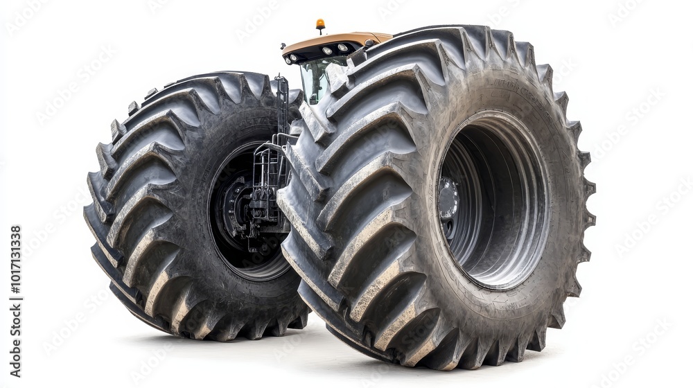 Massive, specialized tire used in agricultural vehicles, with isolated white background, ideal for tractors and other heavy machinery. Massive, specialized tire used in agricultural vehicles, with isolated white background, ideal for tractors and other heavy machinery.