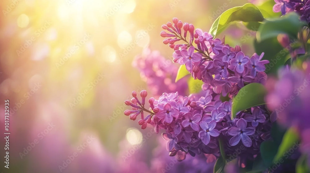 Fototapeta premium Violet lilac flowers adorn nature's canvas.