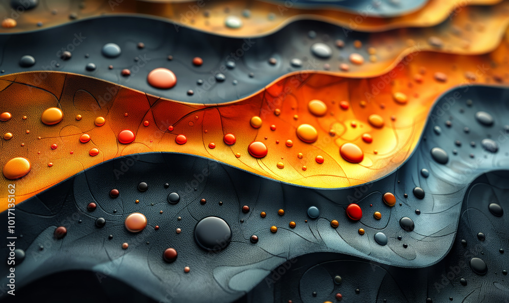 Obraz premium Colored background with wavy texture in dark tones.