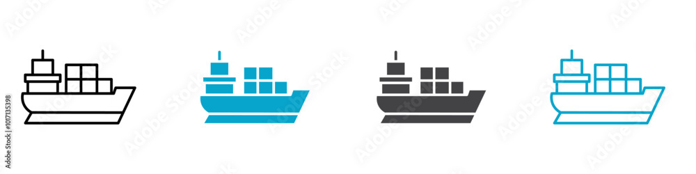 ship icon Line graphics illustration ship icon Line graphics illustration