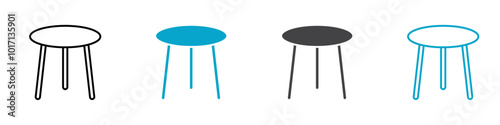 stool icon Line graphics illustration